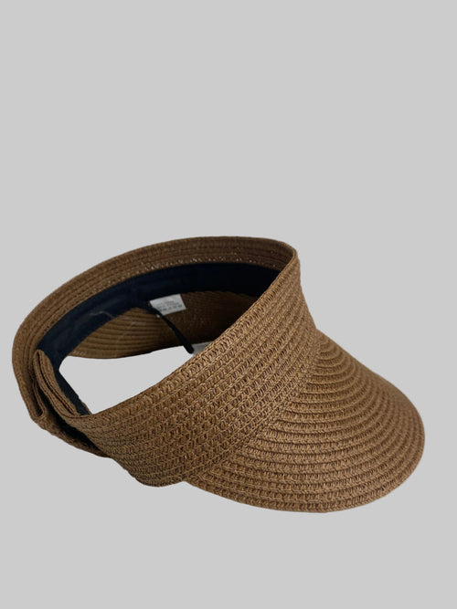 Brown Womans Straw Sun Visor