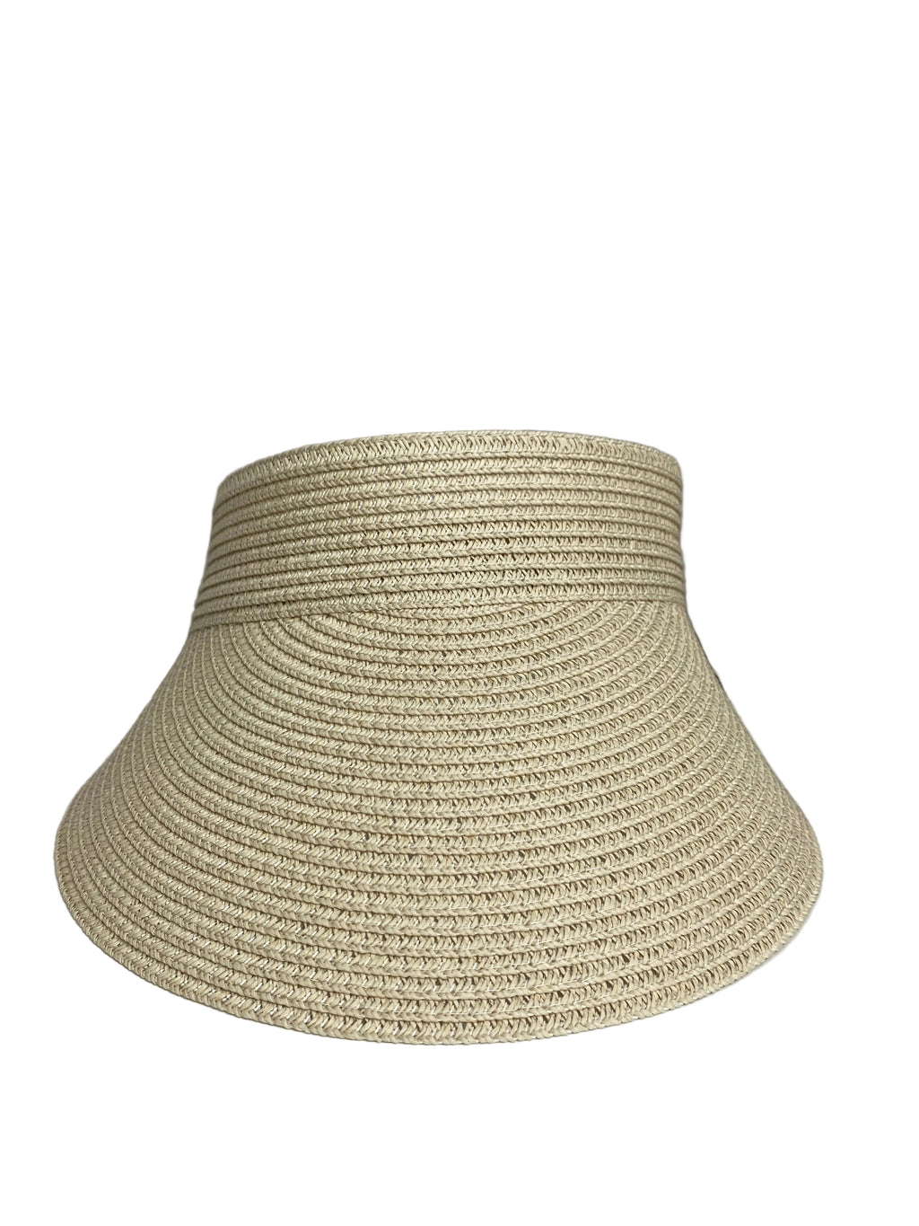 Woman's Beige Straw Sun Visor