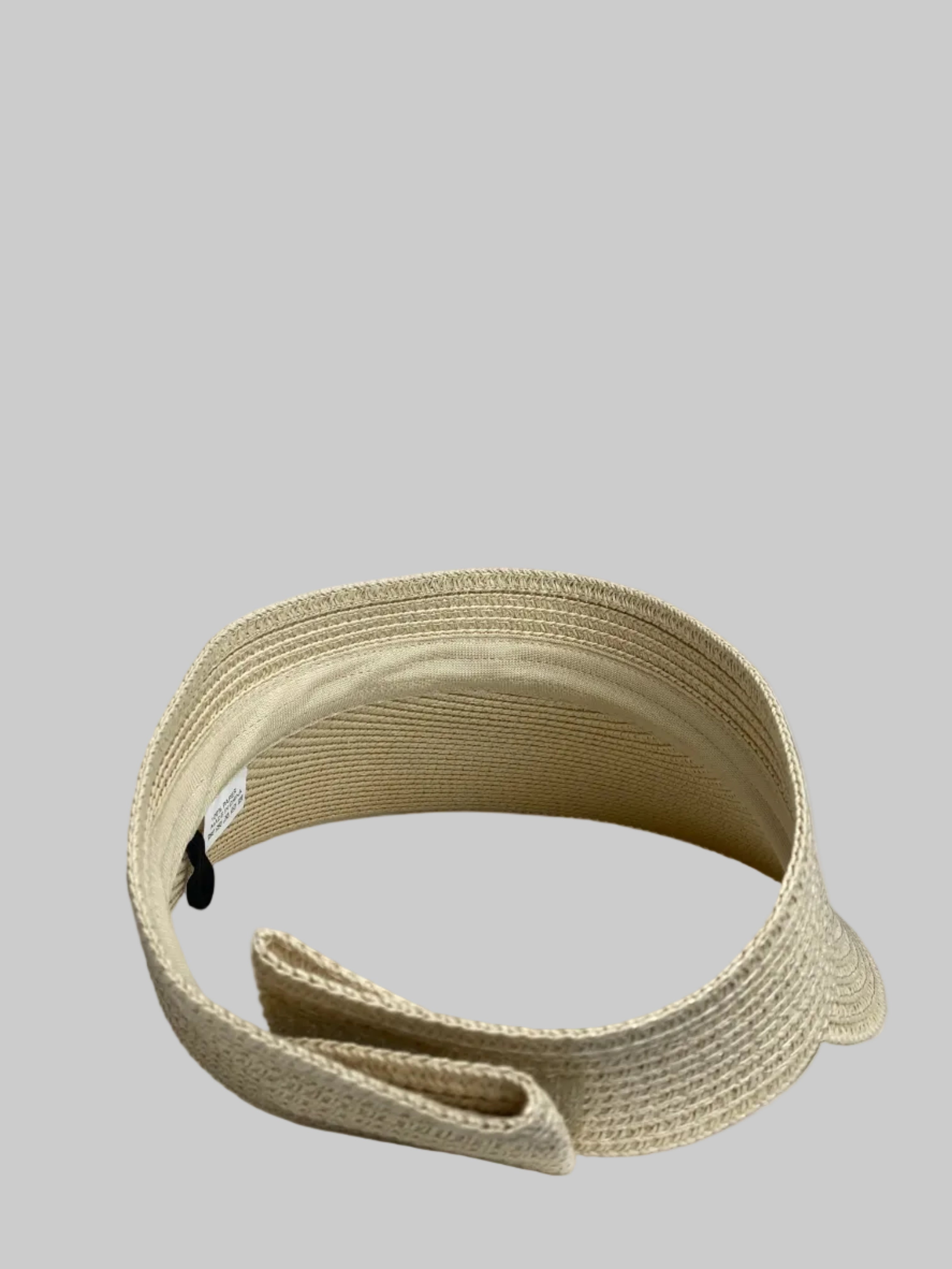 Woman's Beige Straw Sun Visor