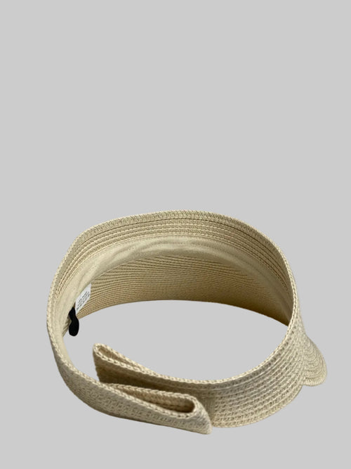 Woman's Beige Straw Sun Visor
